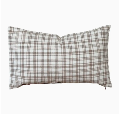 Pillow Cover - Brown Plaid