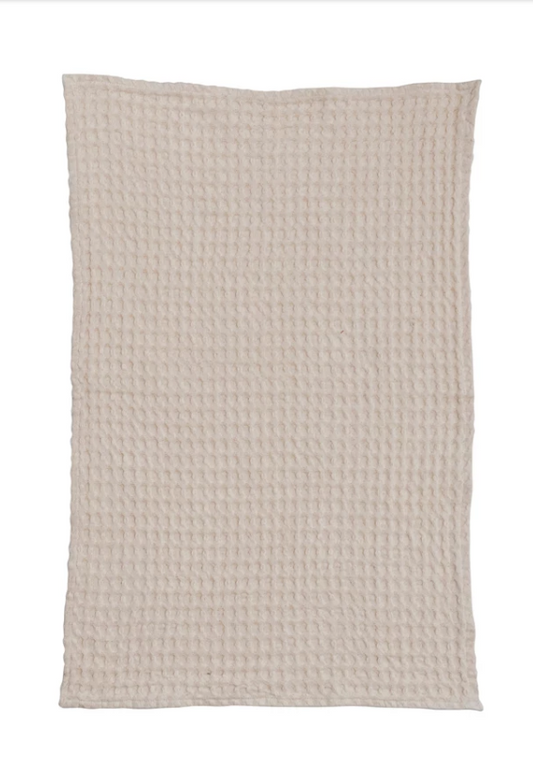 Cotton Waffle Tea Towel - Cream