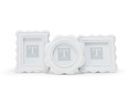 White Rattan Frame: Rectangle