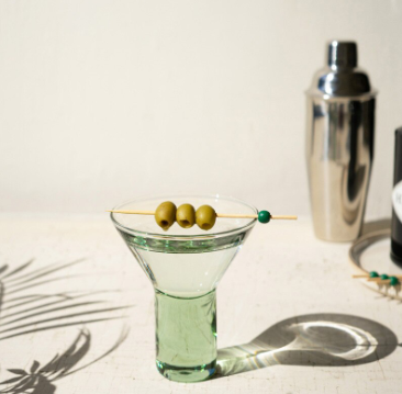 Clear Martini Glass with Solid Base
