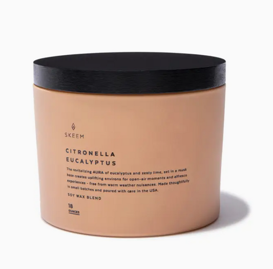 Citronella 3- Wick Candle, Eucalyptus