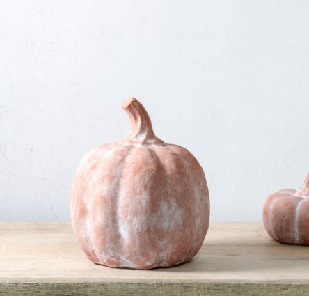 8"H Orange Terracotta Pumpkin