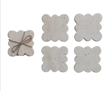 Travertine coasters - S/4
