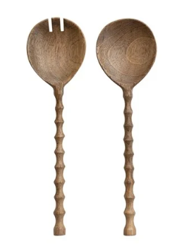 Mango Wood Salad Servers - S/2