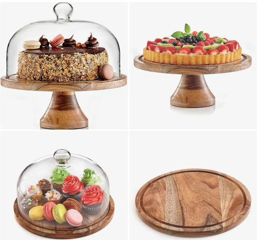 Cake Stand w Dome 4 in 1