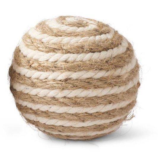 Tan & Cream Seagrass Ball 3.75"