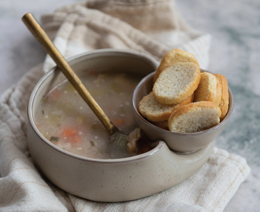 Stoneware Cracker & Soup Bowl