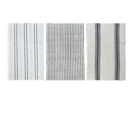Blk & Wht Tea Towels - S/3