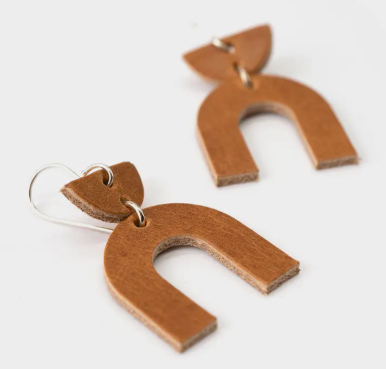 Arched Leather Earrings