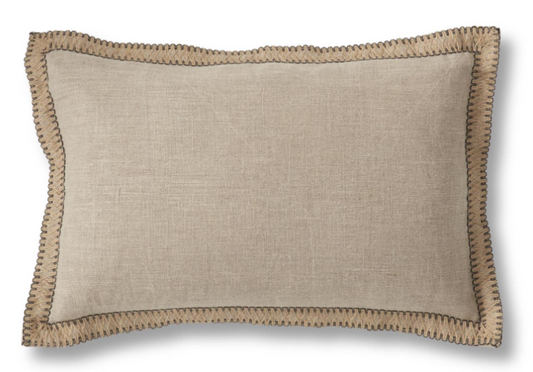 Rectangle Cotton/Jute Pillow- Natural