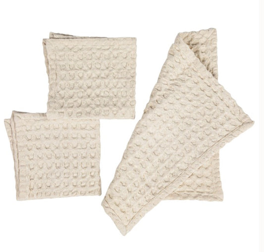 Cream Weave Dish Cloth - S/3
