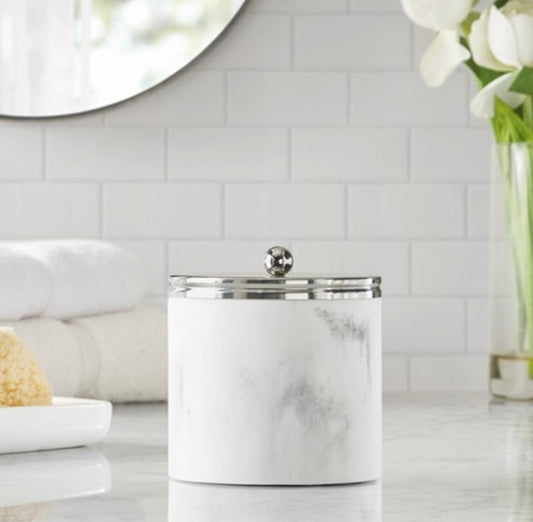 Corsica Silver Marbled Resin Jar