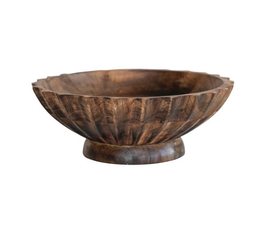9.5" Round Mango Wood Bowl