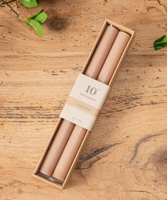 Coffee Cream Taper Candle