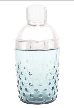 Glass Cocktail Shaker - Aqua