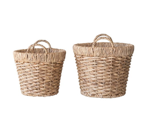 Water Hyacinth Basket with Handles - Small