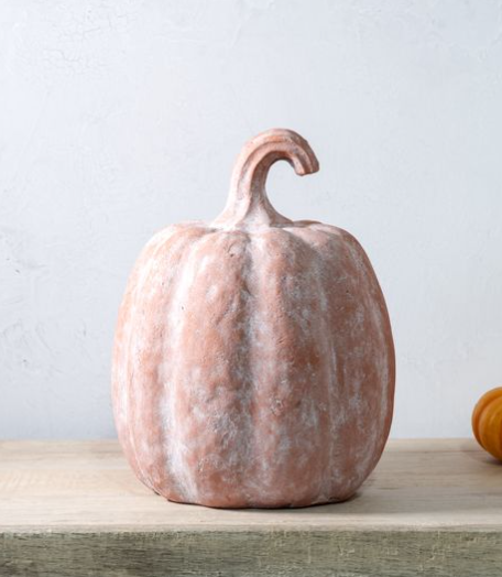 12"H Orange Terracotta Pumpkin