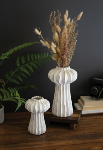 Organic White Ceramic Vase - Large