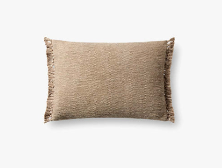 Woven Pillow - Beige 13" X 22"