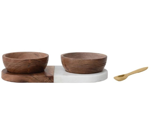 Marble & Acadia Serving Set