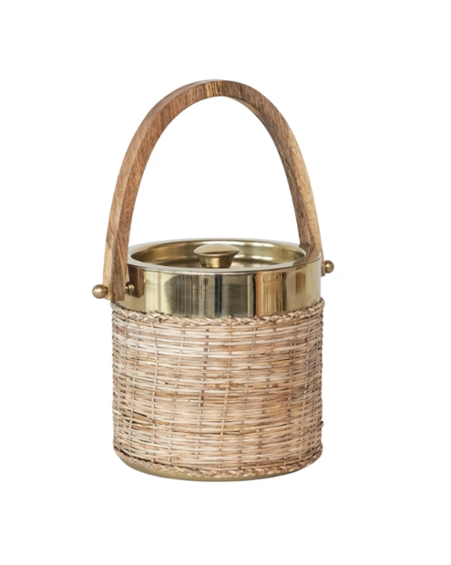 Woven Rattan Ice Bucket