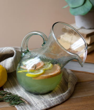 Small Glass Tilted Pitcher
