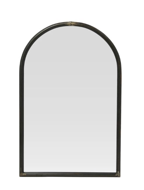 Metal Black Arched Framed Mirror