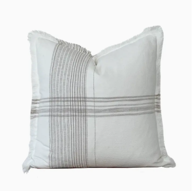 Pillow Cover - Plaid Fringe