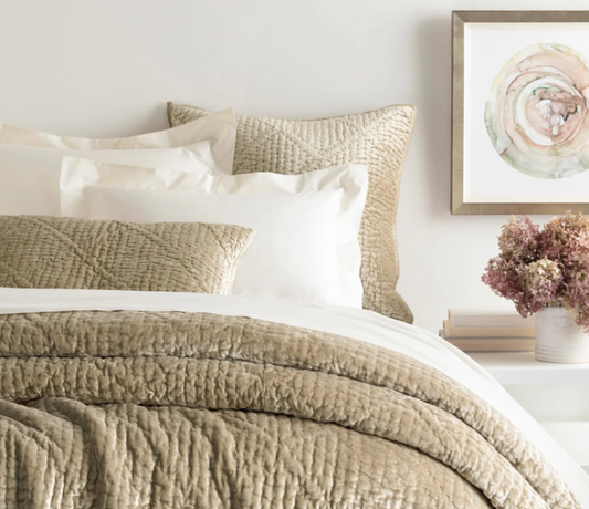 Parisienne Velvet Slate Quilt - Topaz - King
