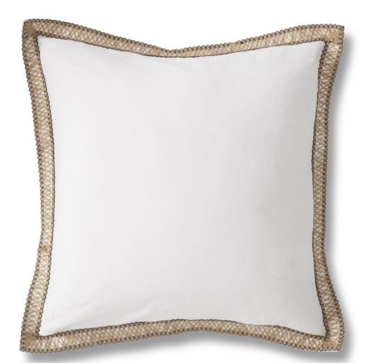Square Cotton/Jute Pillow- White
