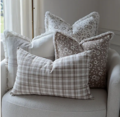 Pillow Cover - Brown Plaid