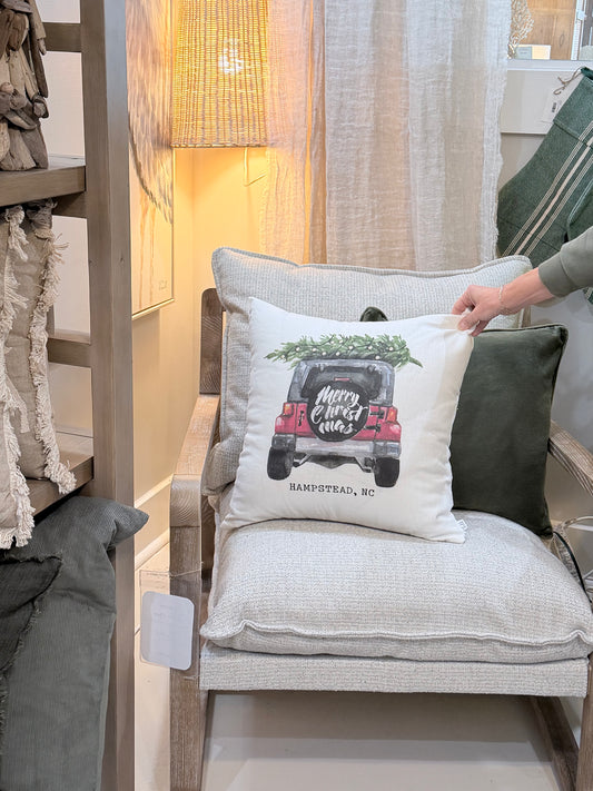Pillow Cover - Hampstead Holiday Jeep