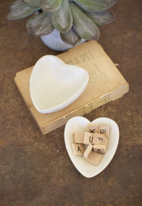 Carved Heart Stone Bowl