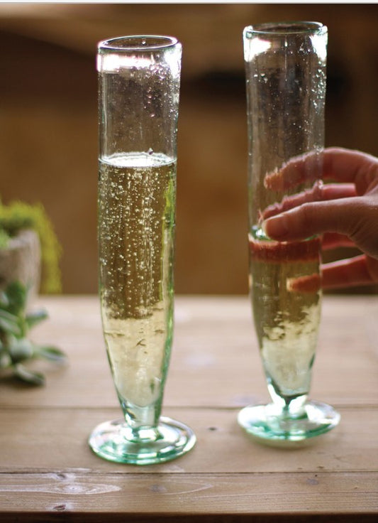 Recycled Glass Champagne Flute