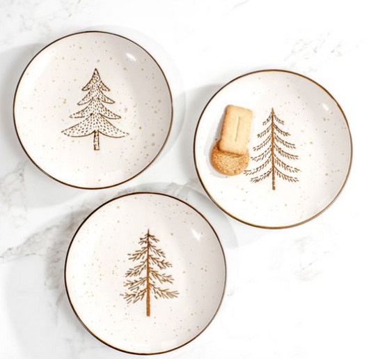 Assorted Evergreen Tree Dessert Plates