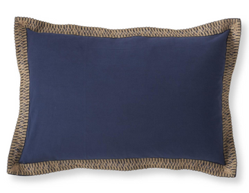 Rectangle Cotton/Jute Pillow- Navy