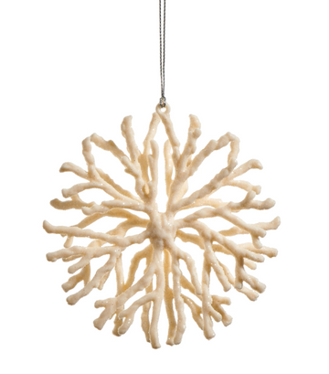 4.5" Coral Snowflake Ornament