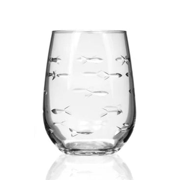 Stemless Wine Glass - School of Fish