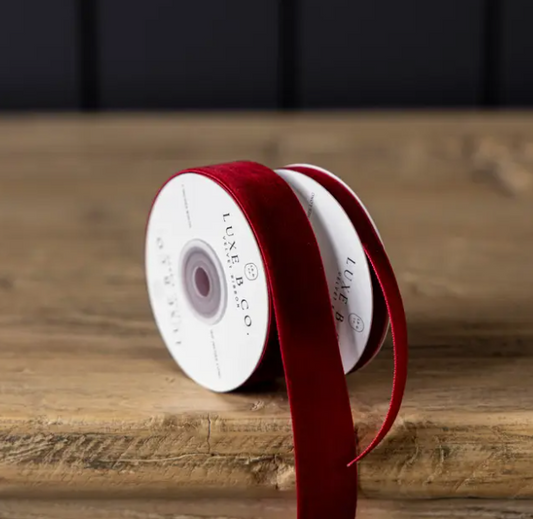 Garnet Red Velvet Ribbon
