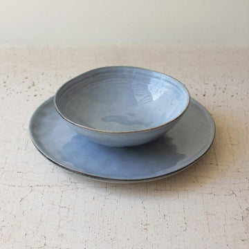 Blue Ceramic Dinnerware - Bowl/ Plate Set
