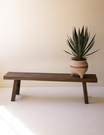 Dark Brown Wood Bench