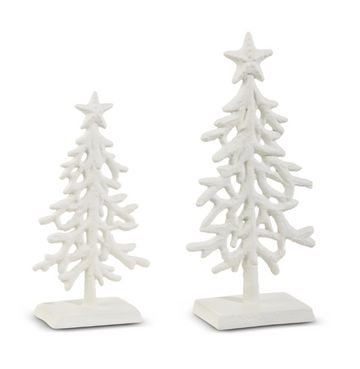 10"  White Iron Trees - S/2
