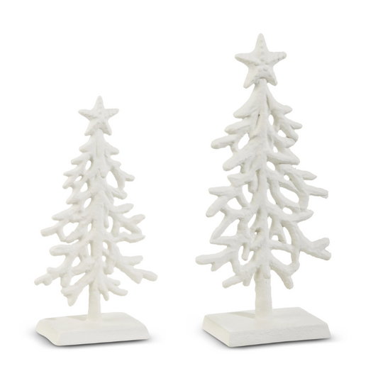 10"  White Iron Trees - S/2