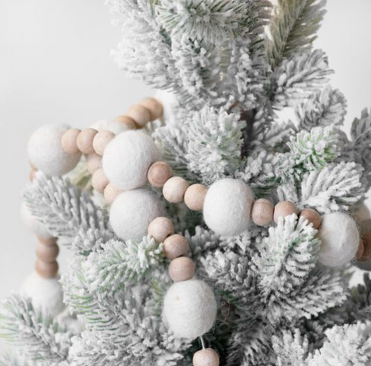 Wool & Wood Pom Garland