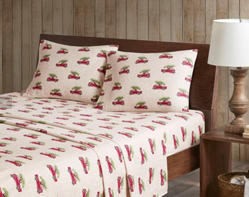 Cotton Flannel Sheet Set - Twin - Tan Cars