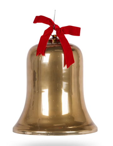 10"H Mercury Gold Glass Bell Ornament