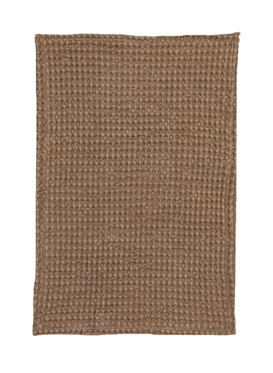 Cotton Waffle Tea Towel - Camel