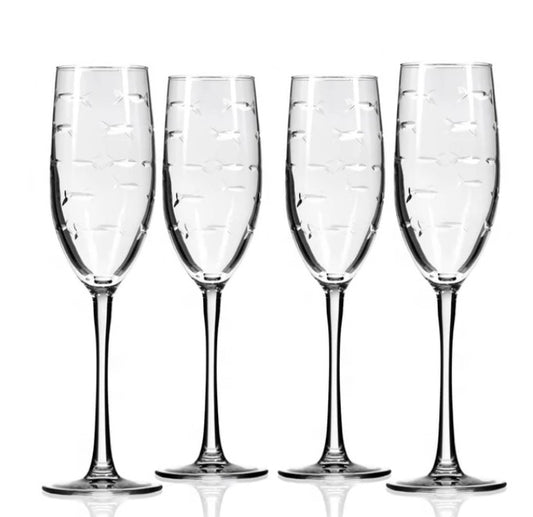 School of Fish Champagne Flutes