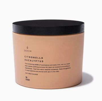 Citronella 3- Wick Candle, Eucalyptus