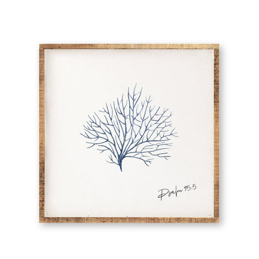 Blue Coral Scripture Wall Art